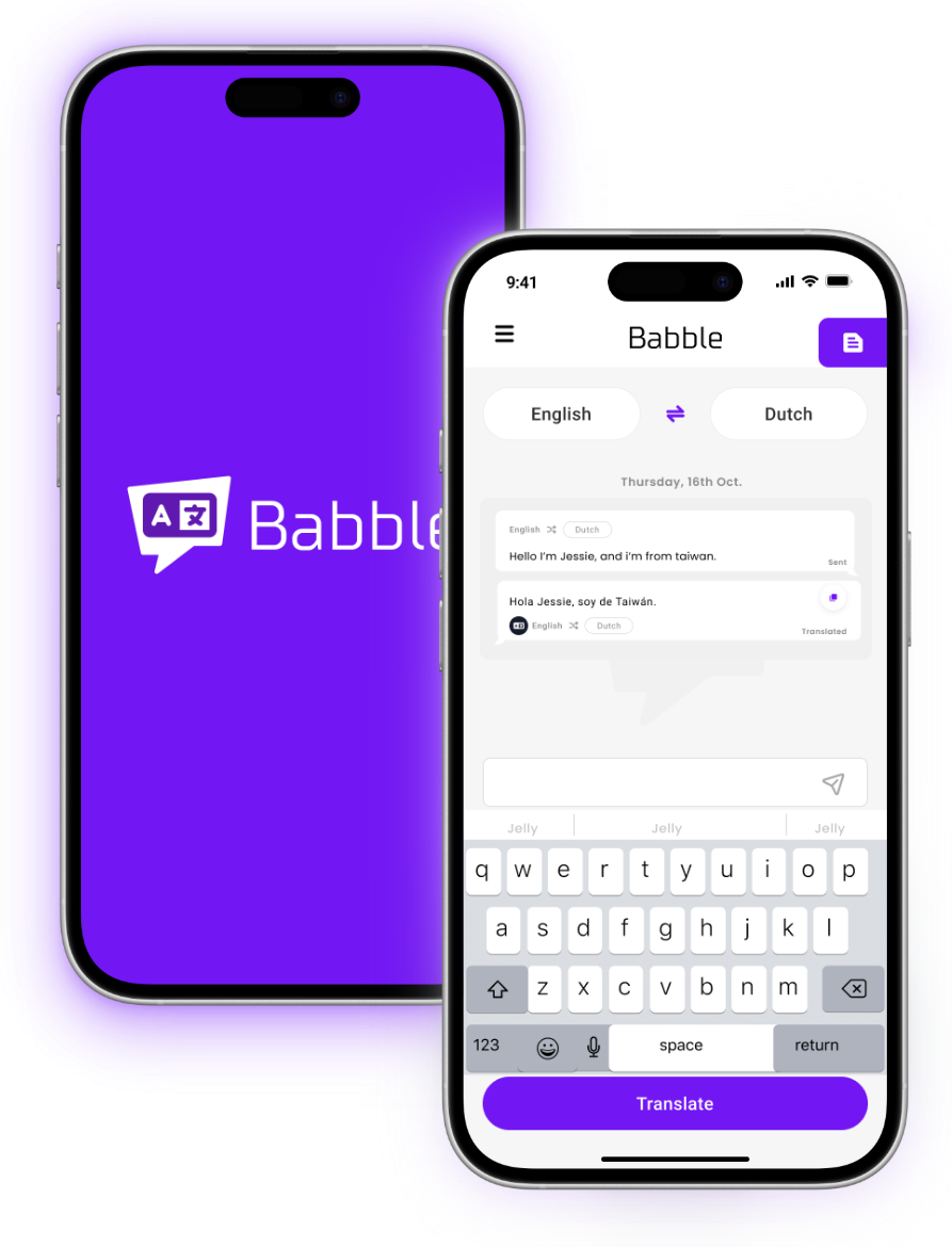 onboarding screen of babble app