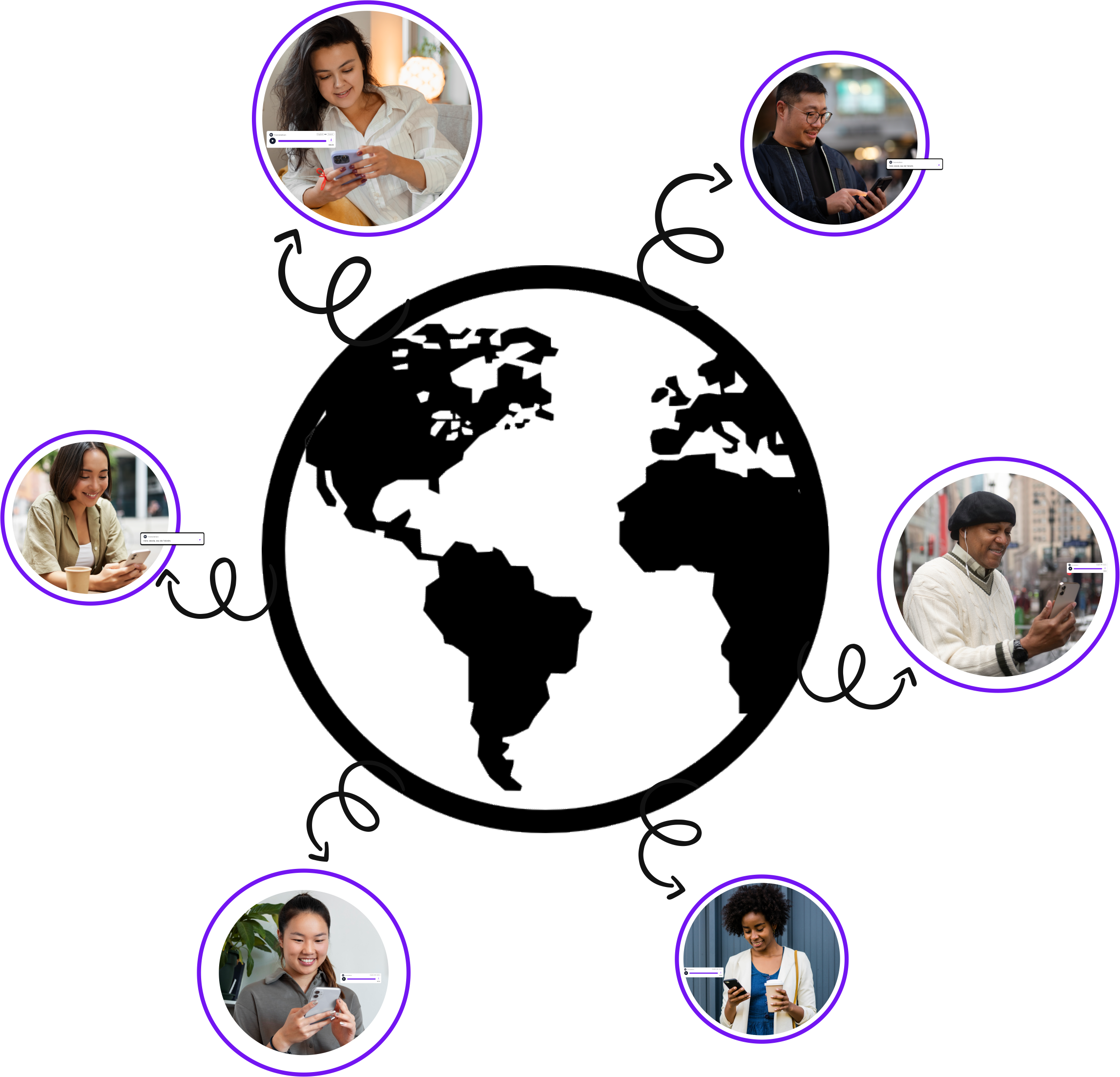 image of people around the globe using the babble app